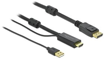 Kabel Delock HDMI – DisplayPort + USB Type-A 4K 1 m Black (4043619859634)