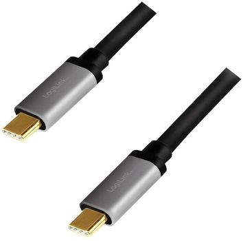 Кабель Logilink USB Type-C – USB Type-C 4K 60 Гц 1 м Aluminium Black (4052792062274)