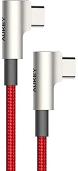 Kabel Aukey USB Type-C – USB Type-C 60W 1 m Red (5902666662774)