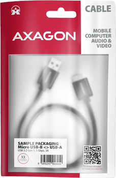 Кабель Axagon micro-USB Type-B – USB-A 3.2 Gen 1 1 м Black (8595247905925)
