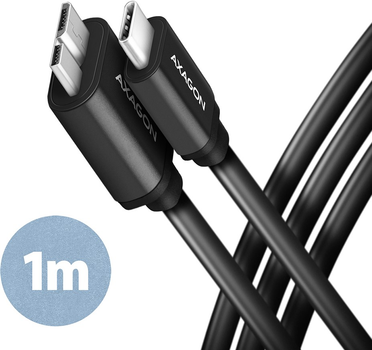 Kabel Axagon micro-USB-B – USB Type-C 3.2 Gen 1 1 m Black (8595247905932)