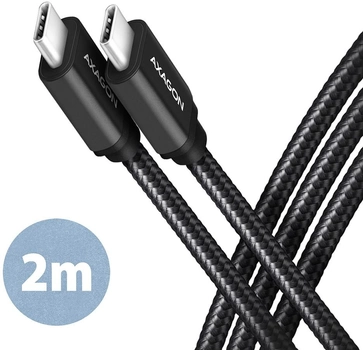 Kabel Axagon USB Type-C – USB Type-C 2.0 PD 60W 2 m Black (8595247906885)