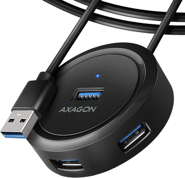 USB-хаб Axagon 4-портовий USB-A 3.2 Gen 1 + micro-USB 1.2 м (8595247906199)