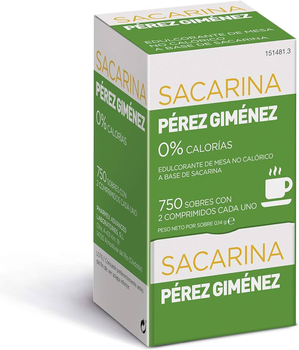 Зaмінник цукру Pharmex Sacarina Perez Gimenez 750 сaше 2 тaблетки (8470001514813)