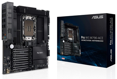 Материнська плата LGA4677, Asus Pro WS W790-ACE, W790, 8xDDR5 ECC, 4xSATA3, 2xM.2, 3xSlimSAS, 5xPCI-E 16x 5.0, Realtek S1220A, 10Gb Marvell AQtion + 2.5Gb Intel, 8xUSB3.2/12xUSB2.0, CEB