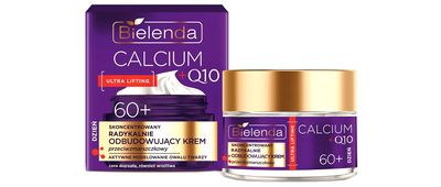 Krem do twarzy Bielenda Calcium + Q10 radykalnie odbudowujący przeciwzmarszczkowy 60+ 50 ml (5902169054403)