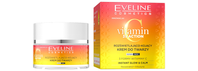 Krem do twarzy Eveline Cosmetics Vitamin C 3x Action rozświetlająco-kojący 50 ml (5903416053354)
