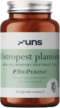 Suplement diety UNS Ostropest Plamisty + Bioperine 60 vegan kapsułek (5904238962589)