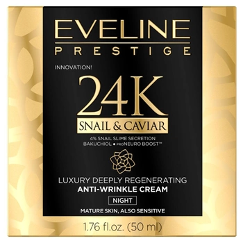 Krem do twarzy Eveline Cosmetics Prestige 24k Snail&Caviar regenerujący przeciwzmarszczkowy 50 ml (5903416000273)