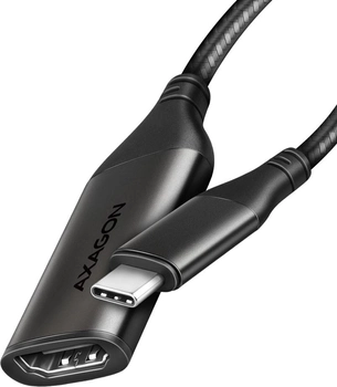 Adapter Axagon USB Type-C – HDMI 2.0 4K 60 Hz Aluminum 0.25 m Black (8595247907141)