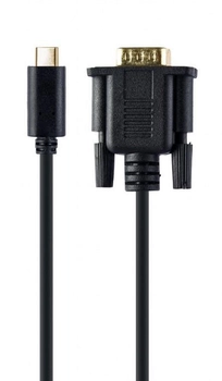 Kabel Gembird USB Type-C – VGA 1920x1080 60 Hz 1.8 m Black (8716309124140)
