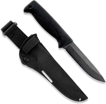 Нож Peltonen M07, покрытие PTFE Teflon, чёрный, черный композитный чехол (FJP080)
