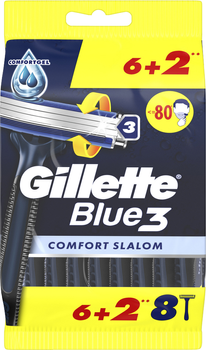Одноразові станки для гоління (Бритви) чоловічі Gillette Blue 3 Comfort Slalom 8 шт (8006540808764)