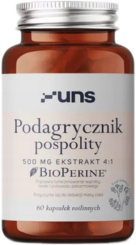 Suplement diety UNS Podagrycznik Pospolity + Bioperine 60 kapsułek (5904238962480)