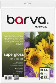 Фотобумага Barva Everyday Суперглянец A4 260 г/м2 20&nbsp;л (IP-RE260-391)