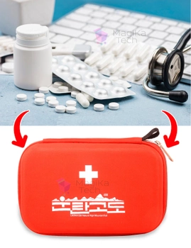 Аптечка для ліків та таблеток HMD Червона Містка Компактна Універсальна Органайзер