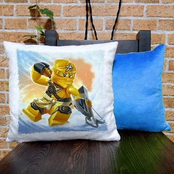 Подушка плюшева квадратна 32х32см з принтом Ninjago Скайлор