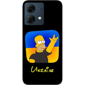 Силиконовый чехол SMTT для Motorola Moto G84 с картинкой Симпсон за Украину
