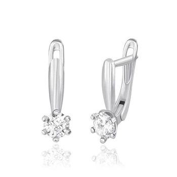 Срібні сережки з каменями SWAROVSKI