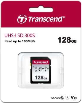 Karta pamięci Transcend 300S SD 128GB Class 10 UHS-I U1 V10 (TS128GSDC300S)