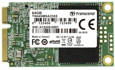 SSD диск Transcend 230S 64GB mSATA 3D NAND TLC (TS64GMSA230S)