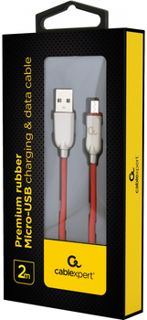 Kabel Cablexpert USB - MicroUSB 2 m Czerwony (CC-USB2R-AMmBM-2M-R)