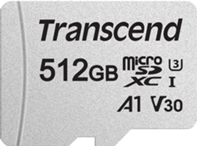 Карта пам'яті Transcend 300S microSDXC 512GB C10 UHS-I U3 + адаптер SD (TS512GUSD300S-A)