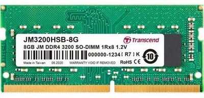 Pamięć Transcend SODIMM DDR4-3200 8192MB PC4-25600 (JM3200HSB-8G)