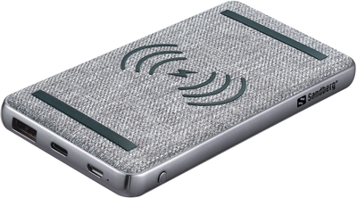 Powerbank Sandberg PD 20W Wireless QI 15W 10000 mAh Grey (5705730420610)