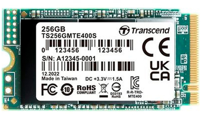 Dysk SSD Transcend 400S 256GB NVMe M.2 2242 PCIe 3.0 x4 3D NAND TLC (TS256GMTE400S)