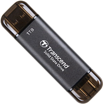 Dysk SSD Transcend ESD310C 1TB USB Type-A/USB Type-C 3D NAND (TS1TESD310C) Zewnętrzny