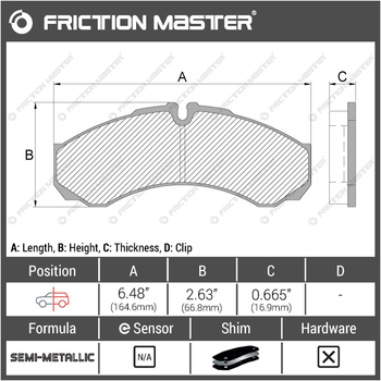 Тормозные колодки Friction Master MKD1487