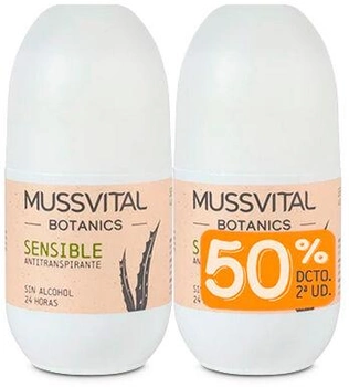 Zestaw dezodorantów Mussvital Botanics Deo Sensitive 2 x 75 ml (8430442009644)