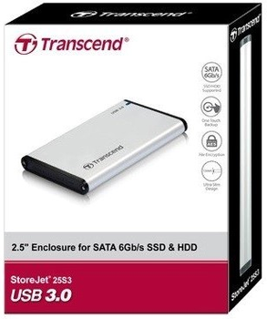 Зовнішня кишеня Transcend StoreJet 25S3 для 2.5" HDD/SSD USB 3.1 Aluminum (TS0GSJ25S3)