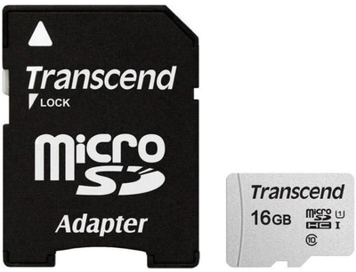 Karta pamięci Transcend MicroSDHC 300S 16GB Class 10 UHS-I U1 bez adaptera (TS16GUSD300S)