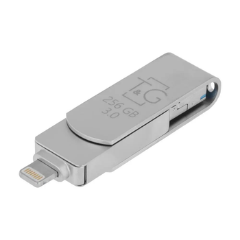 OTG USB Флешка USB 3.0 Flash Drive T&G 3&1 Lightning & Android 256gb Metal 007 Металлик