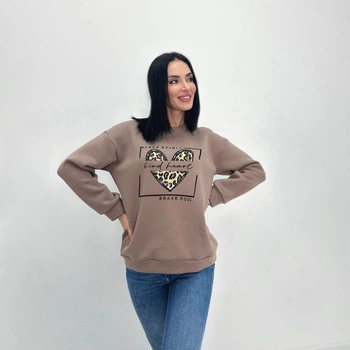 Женский батник на флисе Fashion 46/48 мокко