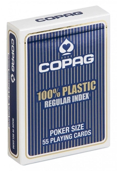 Karty do gry Cartamundi Poker Plastic Blue Jumbo 1 talia x 55 kart (5411068400452)