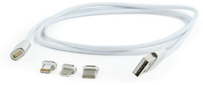 Kabel Cablexpert USB 2.0 / Lightning / Micro USB / USB Type-C 1.0 m Biały (CC-USB2-AMLM31-1M)