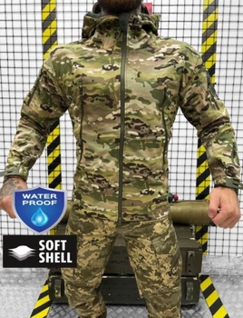 Военная Демисезонная Водонепроницаемая Дышащая Теплая Тактическая Флиска-Куртка Softshell 3XL Мультикам