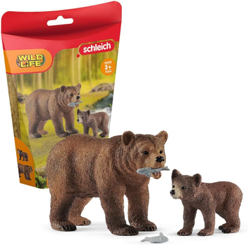 Набір фігурок Schleich Wild Life Grizzly Мама грізлі з малюком (424730) (4059433572369)