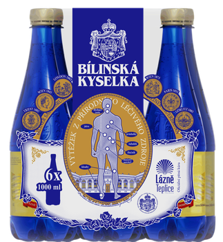 Упаковка лечебной минеральной воды Билинска Киселка (BILINSKA KYSELKA) BHMW 1 л x 6 шт