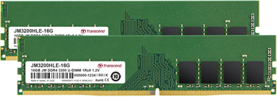 Оперативная память Transcend DDR4-3200 32768MB PC4-25600 (Kit of 2x16384) (JM3200HLE-32GK)