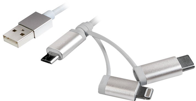 Кабель LogiLink USB 2.0 USB-A/M - Micro-USB + USB-C + Lightning (4052792047905)