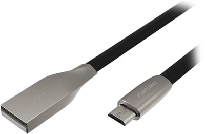 Kabel Natec Prati USB Micro - Type A 1 m Czarny (5901969411683)