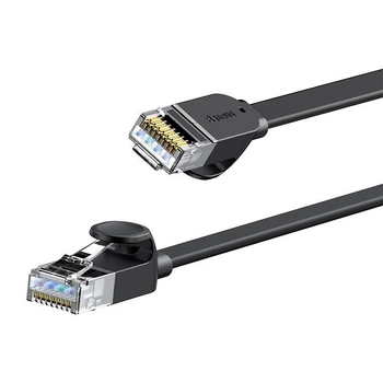 Кабель Baseus high Speed Six types of RJ45 Gigabit network flat cable 1 метр чорний PCWL-B01