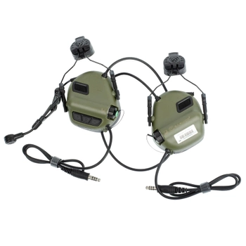 Активная гарнитура Earmor M32H Mark 3 DualCom MilPro с адаптерами на рельсы шлема 2000000114248