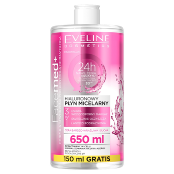 Płyn micelarny Eveline Cosmetics Facemed+ hialuronowy 3 in 1 650 ml (5901761983975)
