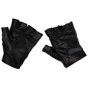 Беспалые кожаные перчатки MFH «Deluxe» Black L