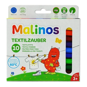 Фломастеры Malinos T-Shirtzauber для ткани 10 цветов (MA-300010) (10-565088)